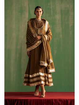 STUDIO BAGECHAA - Bhavna Brown Anarkali Dress