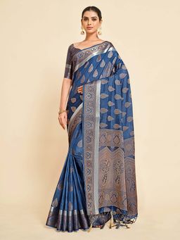 Mimosa - Women'S Kanjivaram Art Silk Saree With Unstiched Blouse