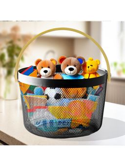 UMAI - Metal Mesh Basket with Wooden Handle Multipurpose Black