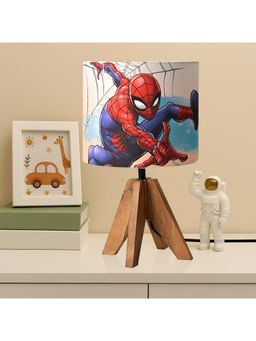 Kuber Industries - Home Decor Nightstand Table Lamp for Bedroom - Marvel Spider-Man - White