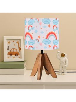 Kuber Industries - Home Decor Nightstand Table Lamp for Bedroom - Rainbow Clouds