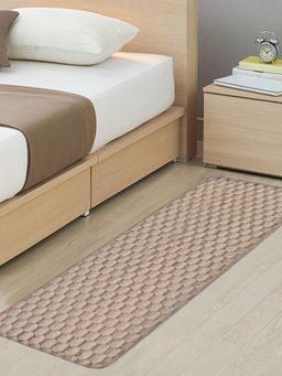 FABINALIV - Beige Geometric Cotton Large Size Bedside Runner
