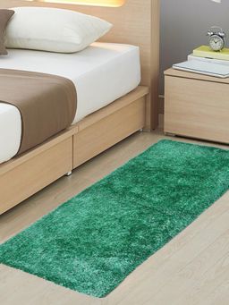 FABINALIV - Green Solid Cotton Blend Large Size Bedside Runner