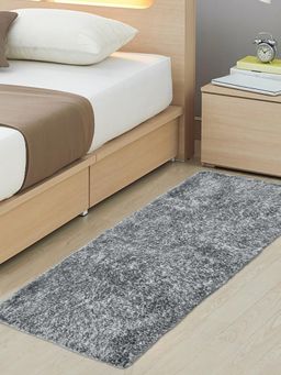 FABINALIV - Grey Solid Cotton Blend Large Size Bedside Runner