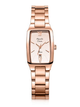 Alexandre Christie - Women Rose Gold Rectangular Dial Multifunction Analog Watch - 2455LDBRGLN
