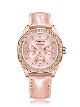 Alexandre Christie - Women Pink Round Dial Multifunction Analog Watch - 2B17BFLRGPN