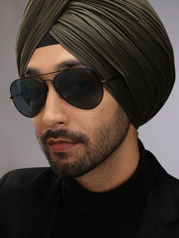 John Jacobs - by Lenskart Grey Black Full Rim Aviator Jj Tints Jj S16387Xw C6 Sunglasses- Size 42