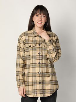 HONNETE - Winter Stylish Checkred Shackets For Women