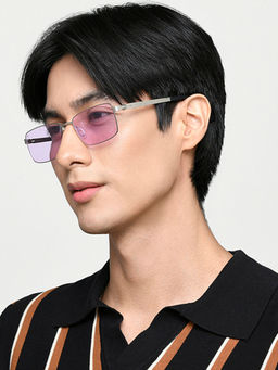 Vincent Chase - Purple Silver Full Rim Rectangle Square INDOOR GLASSES VC S17424-C4 Sunglasses