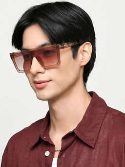 Vincent Chase - Brown Transparent Full Rim Square INDOOR GLASSES VC S17431-C1 Sunglasses