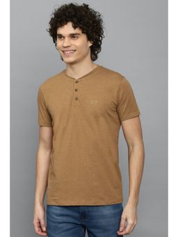 Allen Solly - Men Brown Solid Round Neck T-shirt
