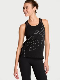 Victoria's Secret - Black VSX Cotton Racerback Tank Top