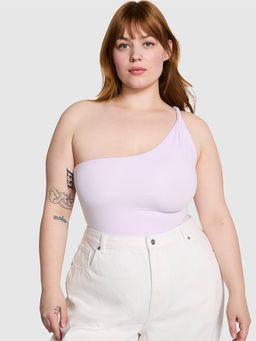 Victoria's Secret - Purple Base Stretch Twisted One-Shoulder Tank Top