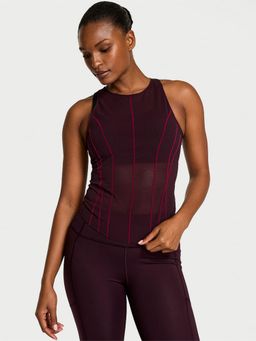 Victoria's Secret - Purple VSX Flocked Mesh Tank Top
