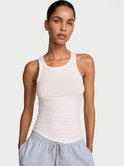 Victoria's Secret - White Angel Essentials VS Iconic Rib Racerback Tank Top