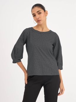 SALT Attire - Nectarine-Black Printed Top