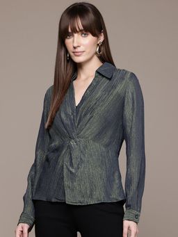 Label Ritu Kumar - Green Lerissa Full Sleeves Top