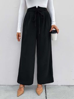 Outzidr - Black High Waist Pant with Belt