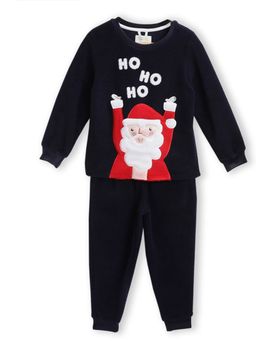 CHERRY CRUMBLE BY NITT HYMAN - Navy Blue Holiday Treat Night Suit (Set of 2)