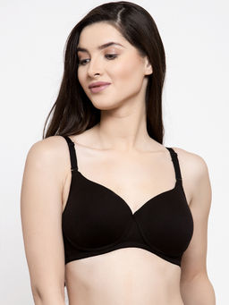 Groversons Paris Beauty - Soft Padded Wire Free Seamless T-Shirt Bra - Black