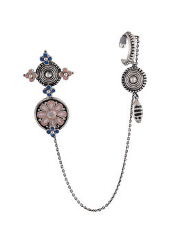 Tribe Amrapali - Pink Enamel Coin Chandrika Earcuffs