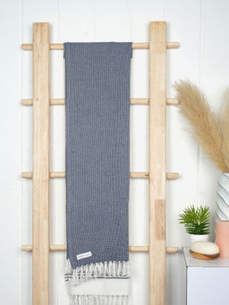 Doctor Towels - Bamboo Waffle Bath Towel Plus Size - Denim Blue (XL)