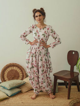 Pasha India - Cowled Soft Pink Berry Jumpsuit