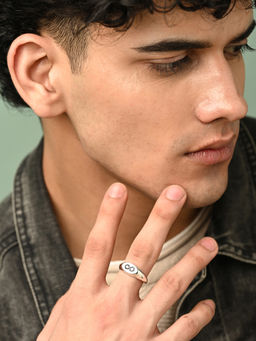 CLARA - 925 Silver Adjustable Platinum Plated Tian Infinity Men Ring