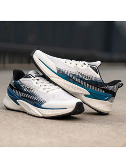 Red Tape - Men Textured Off White & Blue Walking Shoes