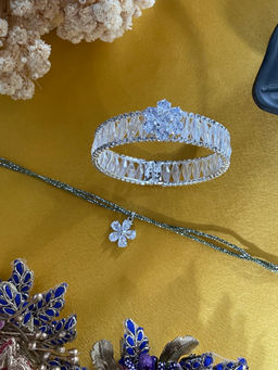 Digital Dress Room - Flower/American Diamond Kada Lumba and Rakhi (pack of 2)