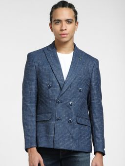 Jack & Jones - Navy Blue Printed Blazer