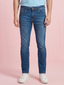 Being Human - Blue Cropped Fit Mid Rise Men's Jeans