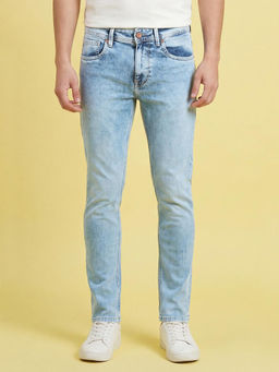 Being Human - Light Blue Tapered Fit Mid Rise Men's Jeans