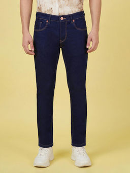 Being Human - Dark Blue Cropped Fit Mid Rise Men's Jeans