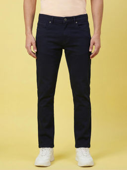 Being Human - Navy Blue Straight Fit Mid Rise Men's Jeans