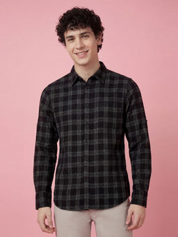 Being Human - Black Checkered Full Sleeve Men's Shirt