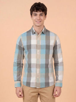 Being Human - Grey Checkered Full Sleeve Men's Shirt