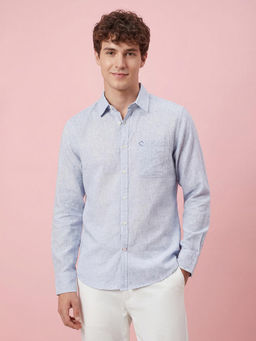 Being Human - Blue Textured Full Sleeve Men's Shirt