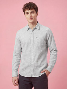Being Human - Grey Textured Full Sleeve Men's Shirt