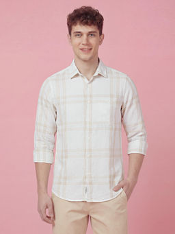 Being Human - White Regular Fit Full Sleeve Men's Shirt