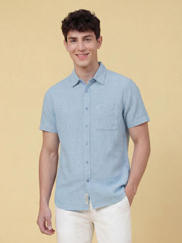 Being Human - Blue Regular Fit Half Sleeve Men's Shirt