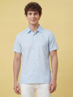 Being Human - Blue Regular Fit Half Sleeve Men's Shirt
