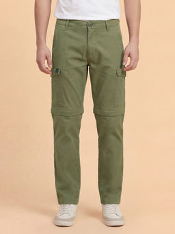 Being Human - Men's Green Convertible Mid Rise Cargos
