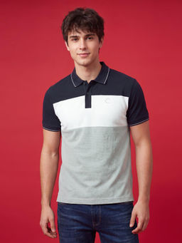 Being Human - Multi-Colour Colorblocked Regular Fit Polo Neck Men's T-Shirt