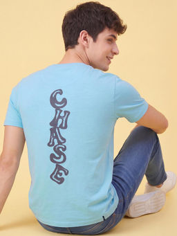 Being Human - Blue Easy Fit Half Sleeve Crew Neck Men's T-Shirt