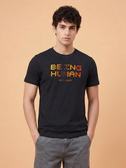Being Human - Dark Blue Regular Fit Half Sleeve Crew Neck Men's T-Shirt