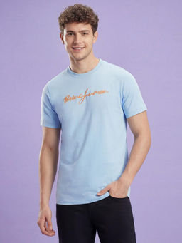 Being Human - Sky Blue Regular Fit Half Sleeve Crew Neck Men's T-Shirt