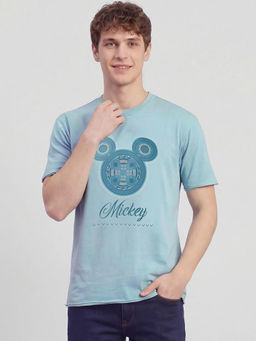 Being Human - Blue Mickey Half Sleeve Crew Neck Men's T-Shirt