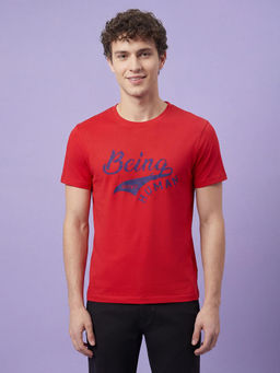 Being Human - Red Regular Fit Half Sleeve Men's T-Shirt