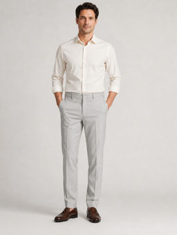 Denro - Men's Tailored Fit Stretched Polyester Blend Trouser